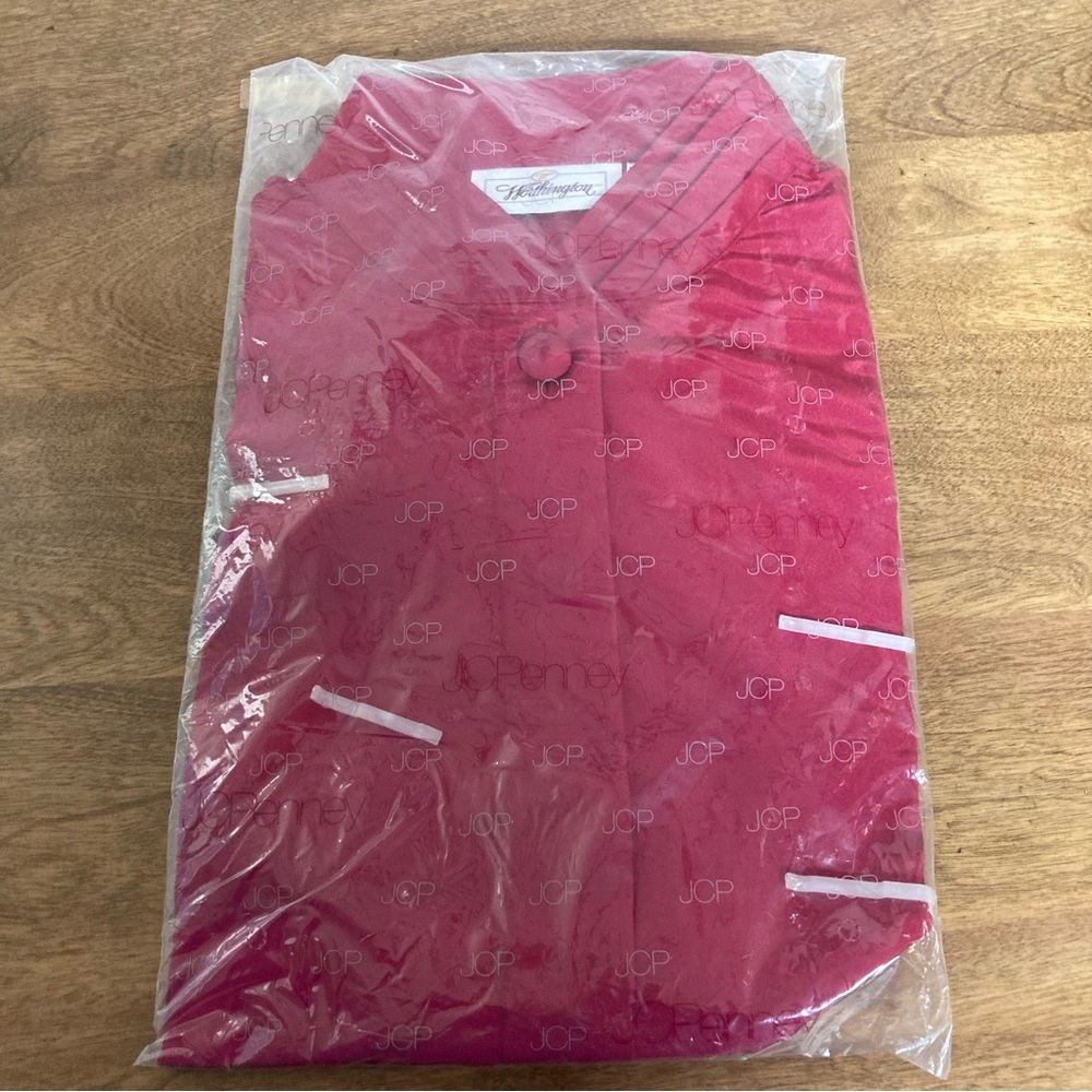 NWT Vintage Nice Worthington Burgundy Red LS Button-up Top 16M